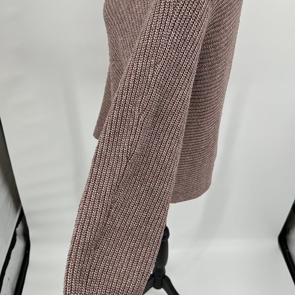 Cupcakes and Cashmere Dusty Rose Collared Split Neck Sweater Size Large - Picture 5 of 10